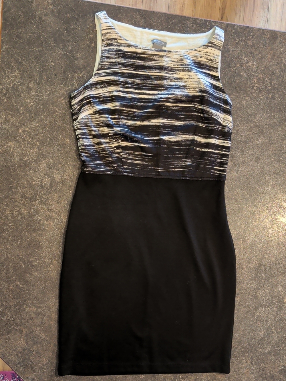 Black Sheath Dress with Abstract Bodice